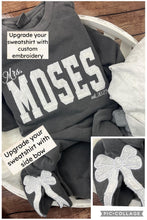 Load image into Gallery viewer, Custom Memory Keepsake BRIDE, Custom name, or WIFE Shirt Wedding Dress Appliqué Personalized Sweatshirt Anniversary Gift Clothing
