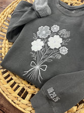 Load image into Gallery viewer, Custom Memory Keepsake BRIDE, Custom Flower Bouquet Wedding Dress Appliqué Personalized Sweatshirt Anniversary Gift Clothing
