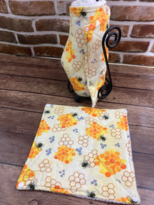 Bumble Bees Reusable Paper Towels with Snaps, Napkins Terry Cloth. Nonpaper, Cloth, Paperless, Eco-Friendly Kitchen - Zero Waste Fun Prints