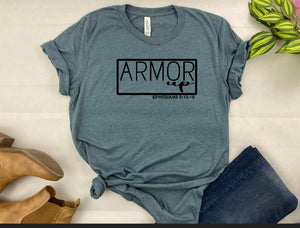 Armor Up T-Shirt - Ephesians 6:10 Bible Verse Tee - Christian Bella Canvas Shirt - Faith-Based Graphic Top