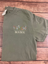 Load image into Gallery viewer, Wildflowers - Floral Mama Embroidered Shirt - Mom - Grammy - Comfort Colors Embroidered - Mommy
