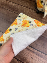 Load image into Gallery viewer, Bumble Bees Reusable Paper Towels with Snaps, Napkins Terry Cloth. Nonpaper, Cloth, Paperless, Eco-Friendly Kitchen - Zero Waste Fun Prints
