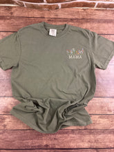 Load image into Gallery viewer, Wildflowers - Floral Mama Embroidered Shirt - Mom - Grammy - Comfort Colors Embroidered - Mommy
