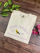 Load image into Gallery viewer, New Jersey State Bird - The Eastern Goldfinch NJ Embroidered Shirt - Mom - Grammy - Comfort Colors Embroidered - Mommy
