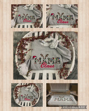 Load and play video in Gallery viewer, Mama Claus  Merry Christmas Embroidery Appliqué Holiday Shirt- Comfort Colors
