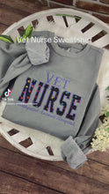 Load and play video in Gallery viewer, Vet NURSE Embroidered Sweatshirt - Rainbow paw Prints 🐾 , Applique
