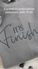 Load and play video in Gallery viewer, It is Finished - John 19:20 Christian Bible Scripture Embroidered  Shirt - Comfort Colors Embroidered Easter Resurrection Sunday
