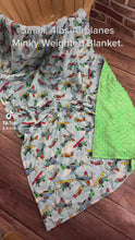 Load and play video in Gallery viewer, Vintage Planes Cotton Weighted Blanket or Lap Pad Cotton Fabric - Toddler, Child, Teen, Adult -Dot Minky - Anxiety, Sleep.
