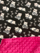 Load image into Gallery viewer, Panda Bear Cotton Fabric - Weighted Blanket or Lap Pad Cotton Fabric - Toddler, Child, Teen, Adult -Dot Minky - Anxiety, Sleep.
