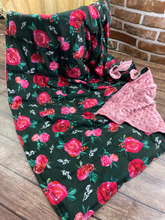 Load image into Gallery viewer, Cottage Roses floral - Weighted Blanket or Lap Pad Cotton Fabric - Toddler, Child, Teen, Adult -Dot Minky - Anxiety, Sleep.
