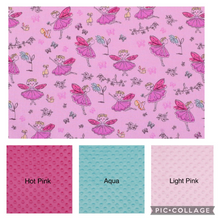 Load image into Gallery viewer, Pink Fairy - Fairies and Flowers Weighted Blanket or Lap Pad Cotton Fabric - Toddler, Child, Teen, Adult -Dot Minky - Anxiety, Sleep.
