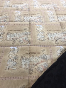 Game of Thrones Map  Weighted Blanket or Lap Pad Cotton Fabric - Toddler, Child, Teen, Adult -Dot Minky - Anxiety, Sleep.