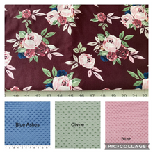 Load image into Gallery viewer, Maroon Roses - Flowers Weighted Blanket or Lap Pad Cotton Fabric - Toddler, Child, Teen, Adult -Dot Minky - Anxiety, Sleep.
