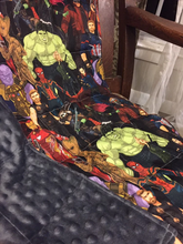 Load image into Gallery viewer, Avengers Infinity Wars Weighted Blanket or Lap Pad Cotton Fabric - Toddler, Child, Teen, Adult -Dot Minky - Anxiety, Sleep.
