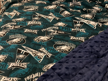 Load image into Gallery viewer, Philadelphia Eagles Sports Team Weighted Blanket or Lap Pad Cotton Fabric - Toddler, Child, Teen, Adult -Dot Minky - Anxiety, Sleep.
