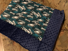 Load image into Gallery viewer, Philadelphia Eagles Sports Team Weighted Blanket or Lap Pad Cotton Fabric - Toddler, Child, Teen, Adult -Dot Minky - Anxiety, Sleep.
