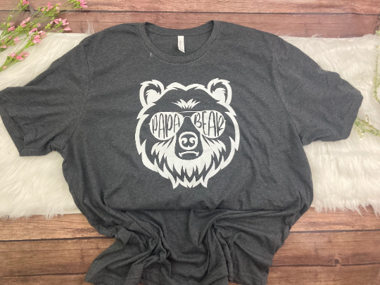 Papa Bear Tee- Bella Canvas T-shirt - Funny fun