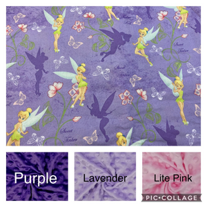 Disney Tinker Bell Weighted Blanket or Lap Pad Cotton Fabric - Toddler, Child, Teen, Adult -Dot Minky - Anxiety, Sleep.