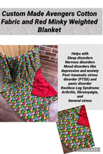 Load image into Gallery viewer, READY TO SHIP -Weighted Blanket- 5lbs Avengers - Captain America, Spider-Man Thor -Minky- Toddler, Kids, Child, Teen, Adult  - Anxiety Sleep
