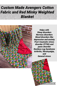 READY TO SHIP -Weighted Blanket- 5lbs Avengers - Captain America, Spider-Man Thor -Minky- Toddler, Kids, Child, Teen, Adult  - Anxiety Sleep