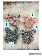 Load image into Gallery viewer, Rainbows, Arrows, Roses, Flowers -Handmade Hair Scrunchies Bows - Cotton Accessories Fashion -Set of 3 Pack or Individual Scrunchie Hair Tie
