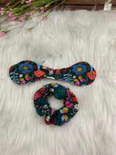 Load image into Gallery viewer, Handmade Pokidots Flowers Muchrooms Hair Scrunchies w/ Bows -Cotton Accessories Fashion -Set Pack or Individual Scrunchie Hair Tie Hairband
