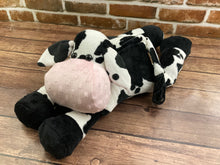 Load image into Gallery viewer, 2lbs -15lbs Weighted  Cow Stuffed Minky Animal Lap Pad -for Comfort, Special Needs, Sleep, Anxiety and Stress Relief - Custom Made
