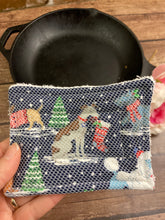 Load image into Gallery viewer, Cute Christmas Dogs Reusable Kitchen Sponges- Perfect for cleaning dishes, counters and Cast Iron Pots. Mesh side for extra cleaning power.
