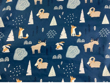 Load image into Gallery viewer, Teal Woodland Creatures   Cotton Weighted Blanket or Lap Pad Cotton Fabric - Toddler, Child, Teen, Adult -Dot Minky - Anxiety, Sleep.
