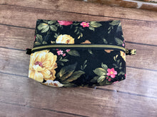 Load image into Gallery viewer, Country Cottage Rose Zipper Makeup Pouch Boxy Bag
