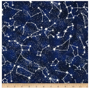 Constellation, Galaxy, Stars Glow in the Dark Weighted Blanket or Lap Pad Cotton Fabric - Toddler, Child, Teen, Adult -Dot Minky - Anxiety, Sleep.