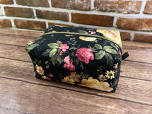 Load image into Gallery viewer, Country Cottage Rose Zipper Makeup Pouch Boxy Bag
