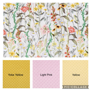 Yellow Floral Flowers Wildflowers- Weighted Blanket or Lap Pad Cotton Fabric - Toddler, Child, Teen, Adult -Dot Minky - Anxiety, Sleep.