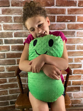 Load image into Gallery viewer, 2lbs -15lbs Weighted  Pickle or Jelly Bean Stuffed Minky Animal Lap Pad -for Comfort, Special Needs, Sleep, Anxiety and Stress Relief - Custom Made
