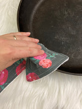 Load image into Gallery viewer, Red Roses Floral Reusable Kitchen Sponges- Perfect for cleaning dishes, counters and Cast Iron Pots. Mesh side for extra cleaning power.
