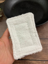 Load image into Gallery viewer, Christmas Tree Reusable Kitchen Sponges- Perfect for cleaning dishes, counters and Cast Iron Pots. Mesh side for extra cleaning power.
