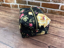 Load image into Gallery viewer, Country Cottage Rose Zipper Makeup Pouch Boxy Bag
