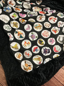 Pokemon - Weighted Blanket or Lap Pad Cotton Fabric - Toddler, Child, Teen, Adult -Dot Minky - Anxiety, Sleep.