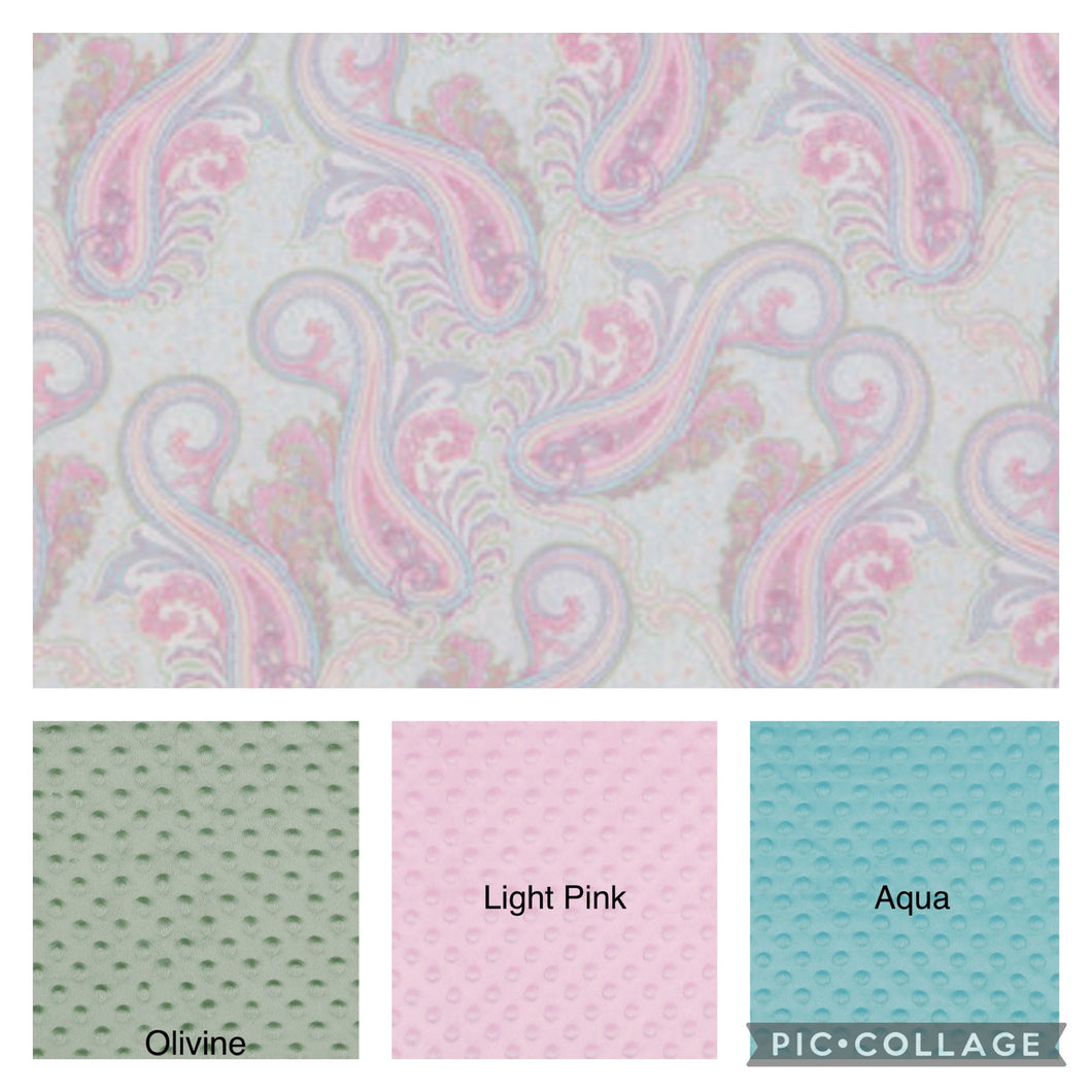 Pink Paisley Flowers Wildflowers- Weighted Blanket or Lap Pad Cotton Fabric - Toddler, Child, Teen, Adult -Dot Minky - Anxiety, Sleep.