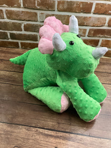 2lbs -10lbs Weighted  Triceratops Dinosaur Stuffed Minky Animal Lap Pad -for Comfort, Special Needs, Sleep, Anxiety and Stress Relief - Custom Made