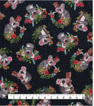 Load image into Gallery viewer, Koala and Flowers - Weighted Blanket or Lap Pad Cotton Fabric - Toddler, Child, Teen, Adult -Dot Minky - Anxiety, Sleep.
