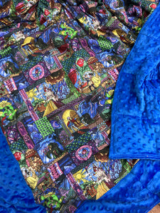 Beauty and the Beast - Weighted Blanket - Lap Pad Cotton Fabric - Toddler, Child, Teen, Adult -Dot Minky - Anxiety, Sleep.