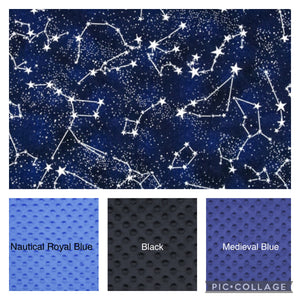 Constellation, Galaxy, Stars Glow in the Dark Weighted Blanket or Lap Pad Cotton Fabric - Toddler, Child, Teen, Adult -Dot Minky - Anxiety, Sleep.