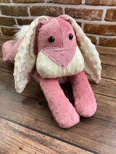 Load image into Gallery viewer, 2lbs -10lbs Weighted Rabbit bunny Stuffed Minky Animal Lap Pad -for Comfort, Special Needs, Sleep, Anxiety and Stress Relief - Custom Made
