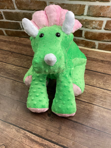 2lbs -10lbs Weighted  Triceratops Dinosaur Stuffed Minky Animal Lap Pad -for Comfort, Special Needs, Sleep, Anxiety and Stress Relief - Custom Made