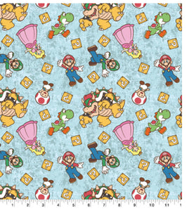 Mario Bros Mario Cart Weighted Blanket or Lap Pad Cotton Fabric - Toddler, Child, Teen, Adult -Dot Minky - Anxiety, Sleep.