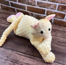 Load image into Gallery viewer, 2lbs -10lbs Weighted  Stuffed Cat Minky Animal Lap Pad -for Comfort, Special Needs, Sleep, Anxiety and Stress Relief - Custom Made
