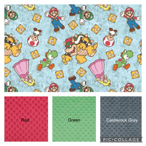 Mario Bros Mario Cart Weighted Blanket or Lap Pad Cotton Fabric - Toddler, Child, Teen, Adult -Dot Minky - Anxiety, Sleep.