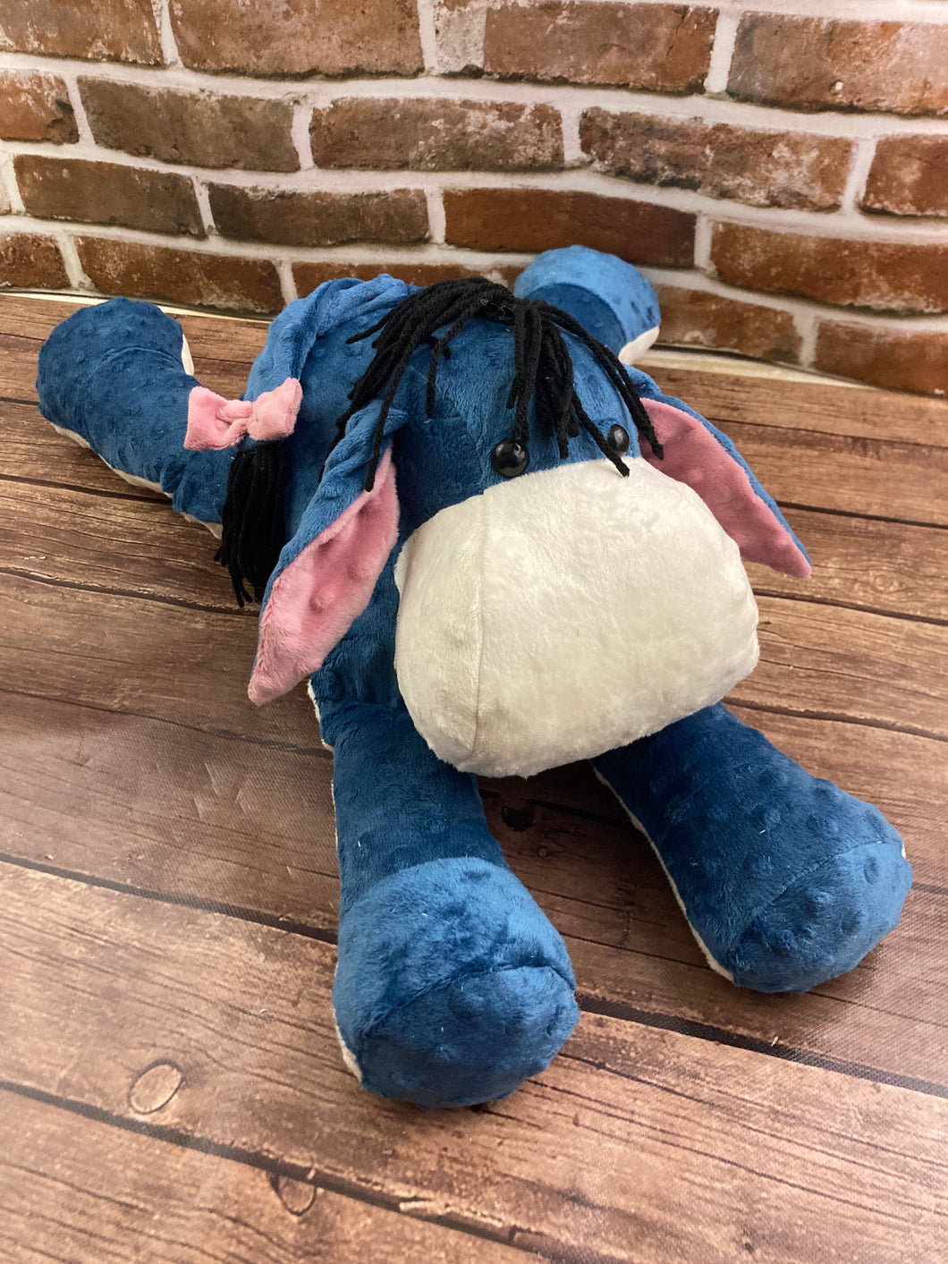 2lbs -15lbs Weighted  donkey - EEYORE- Stuffed Minky Animal Lap Pad -for Comfort, Special Needs, Sleep, Anxiety and Stress Relief - Custom Made