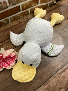 2lbs -10lbs Weighted Duck Stuffed Minky Animal Lap Pad -for Comfort, Special Needs, Sleep, Anxiety and Stress Relief - Custom Made